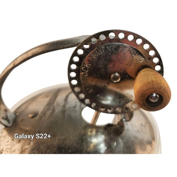 Vintage 1930 -40s Androck Egg Mayo Mixer Glass & Metal With Wooden Handle - Picture 2 of 11